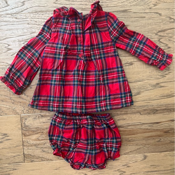 Janie and Jack Toddler Girl Holiday Plaid Set - Excellent Condition - Worn 1x - Picture 3 of 4